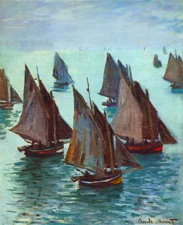 Photo:  Claude Monet ~ Fishing Boats, Calm Sea, 1868